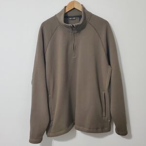 REI Quarter Zip Pullover Sweater Zip Pockets Olive Green Men's XXL